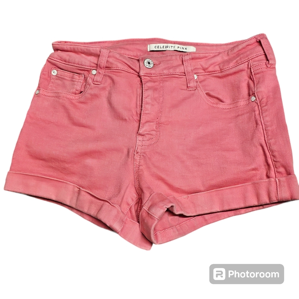 4/$20 Celebrity Pink Coral High Waist Denim Shorts size 7/8 (Juniors)